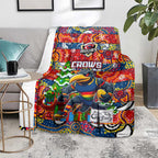 Crows Football Merry Christmas Blanket Indigenous Australian Art