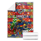 Crows Football Merry Christmas Blanket Indigenous Australian Art