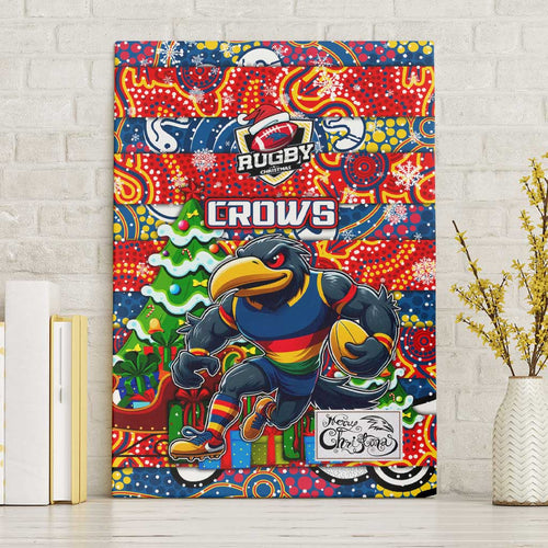 Crows Football Merry Christmas Canvas Wall Art Indigenous Australian Art