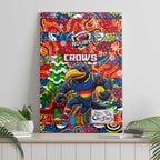 Crows Football Merry Christmas Canvas Wall Art Indigenous Australian Art