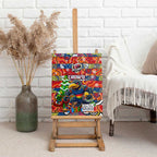 Crows Football Merry Christmas Canvas Wall Art Indigenous Australian Art