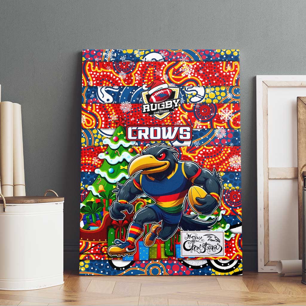 Crows Football Merry Christmas Canvas Wall Art Indigenous Australian Art