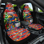 Crows Football Merry Christmas Car Seat Cover Indigenous Australian Art
