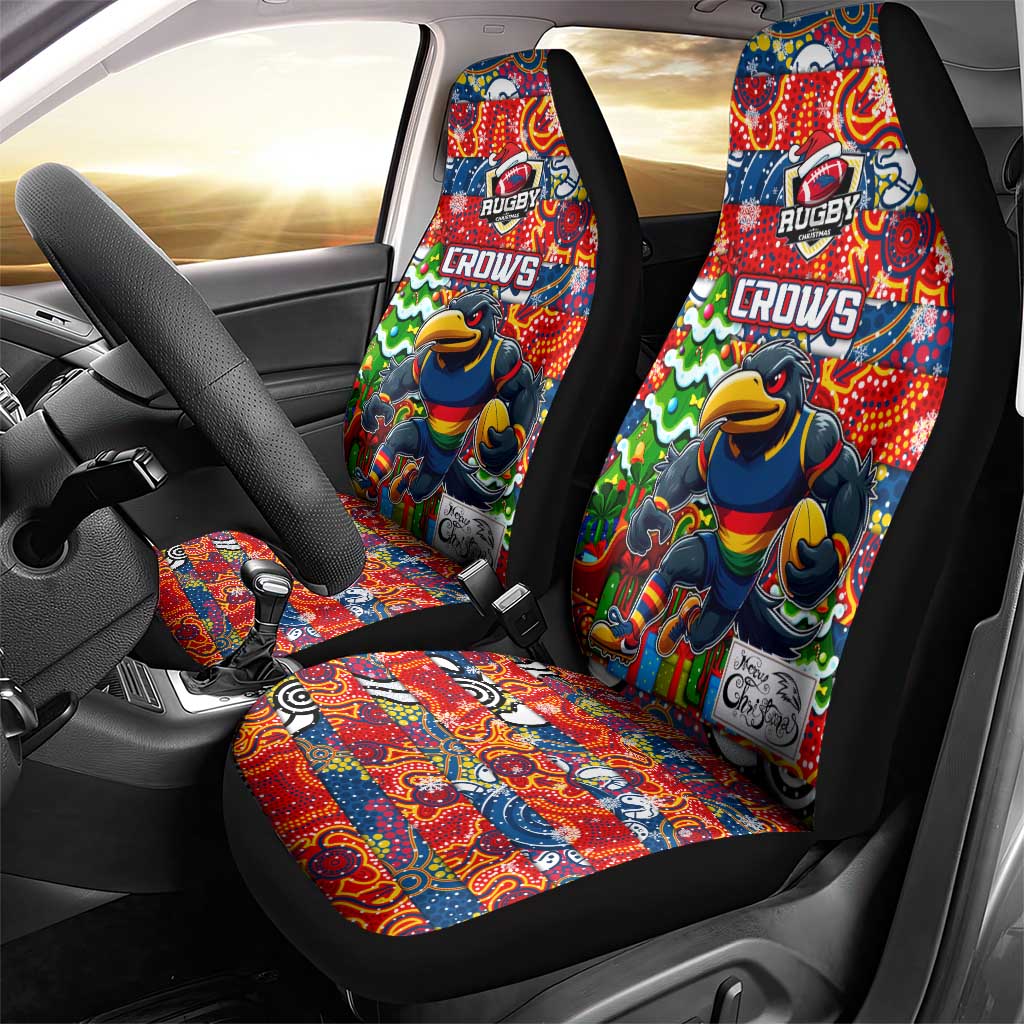 Crows Football Merry Christmas Car Seat Cover Indigenous Australian Art