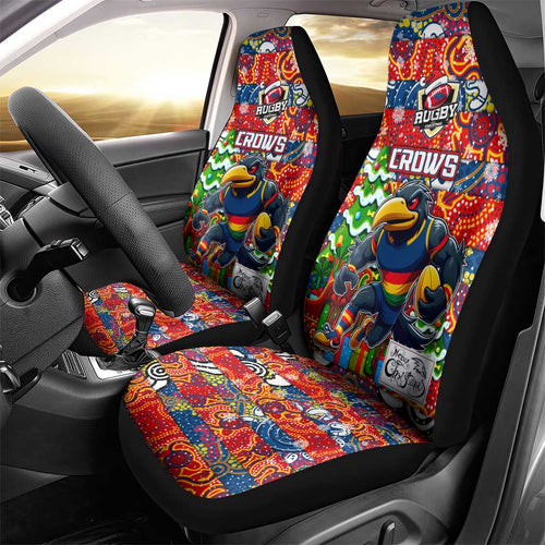 Crows Football Merry Christmas Car Seat Cover Indigenous Australian Art