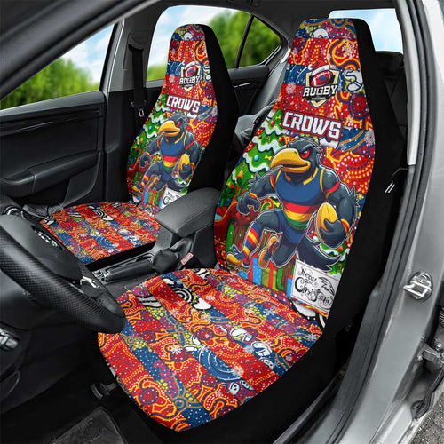 Crows Football Merry Christmas Car Seat Cover Indigenous Australian Art