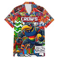 Custom Crows Rugby Merry Christmas Family Matching Mermaid Dress and Hawaiian Shirt Indigenous Australian Art