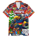 Custom Crows Rugby Merry Christmas Family Matching Summer Maxi Dress and Hawaiian Shirt Indigenous Australian Art