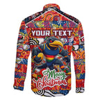 Custom Crows Rugby Merry Christmas Family Matching Tank Maxi Dress and Hawaiian Shirt Indigenous Australian Art