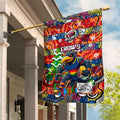 Crows Football Merry Christmas Garden Flag Indigenous Australian Art