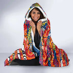 Crows Football Merry Christmas Hooded Blanket Indigenous Australian Art