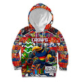 Custom Crows Rugby Merry Christmas Kid Hoodie Indigenous Australian Art