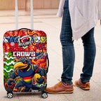 Crows Football Merry Christmas Luggage Cover Indigenous Australian Art