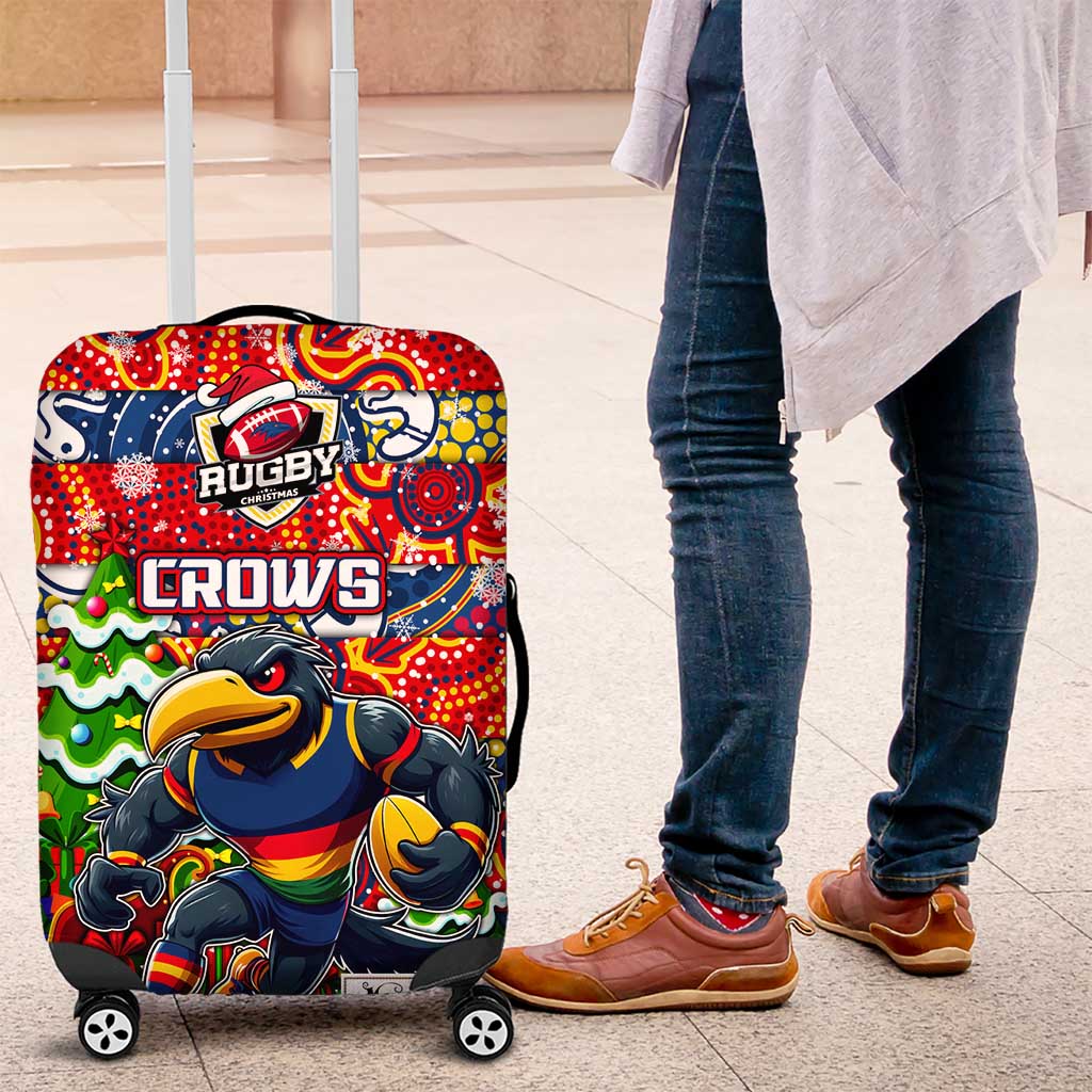 Crows Football Merry Christmas Luggage Cover Indigenous Australian Art