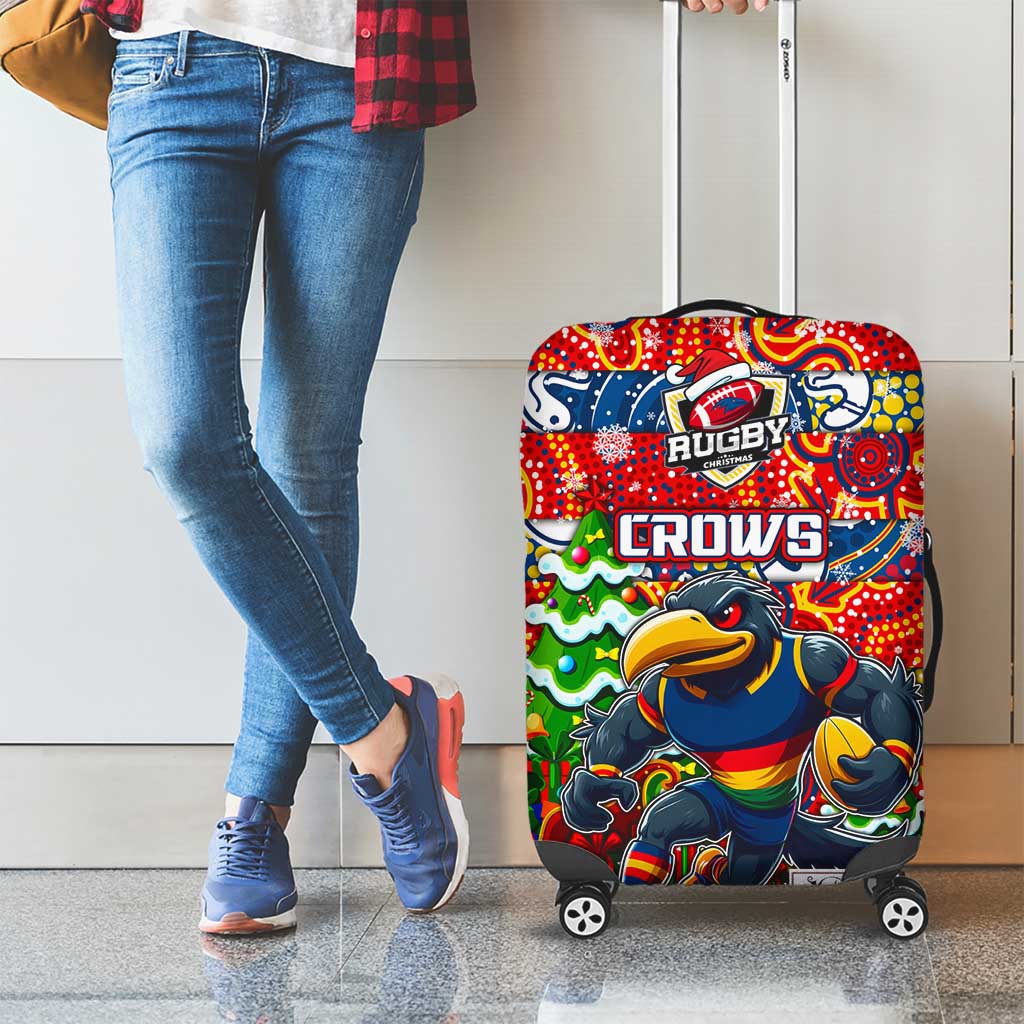 Crows Football Merry Christmas Luggage Cover Indigenous Australian Art