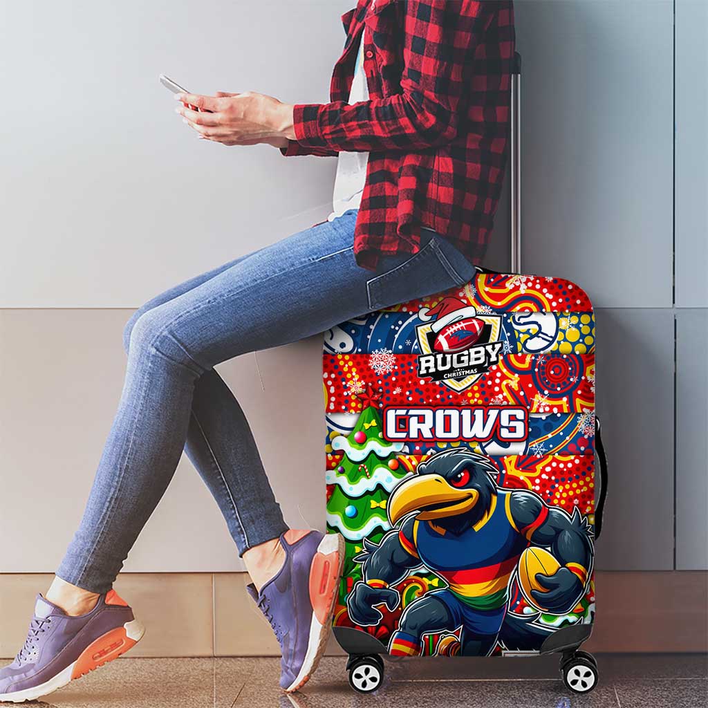 Crows Football Merry Christmas Luggage Cover Indigenous Australian Art