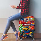 Crows Football Merry Christmas Luggage Cover Indigenous Australian Art