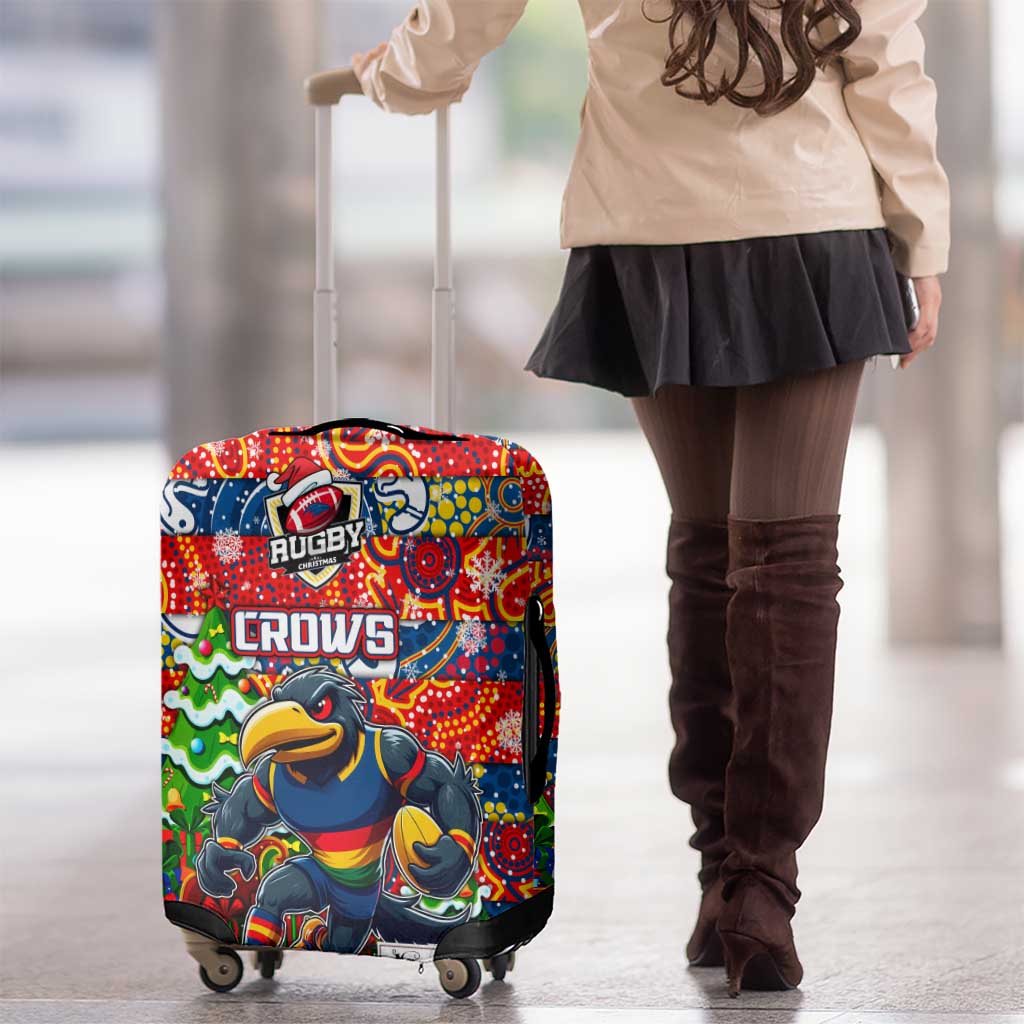 Crows Football Merry Christmas Luggage Cover Indigenous Australian Art