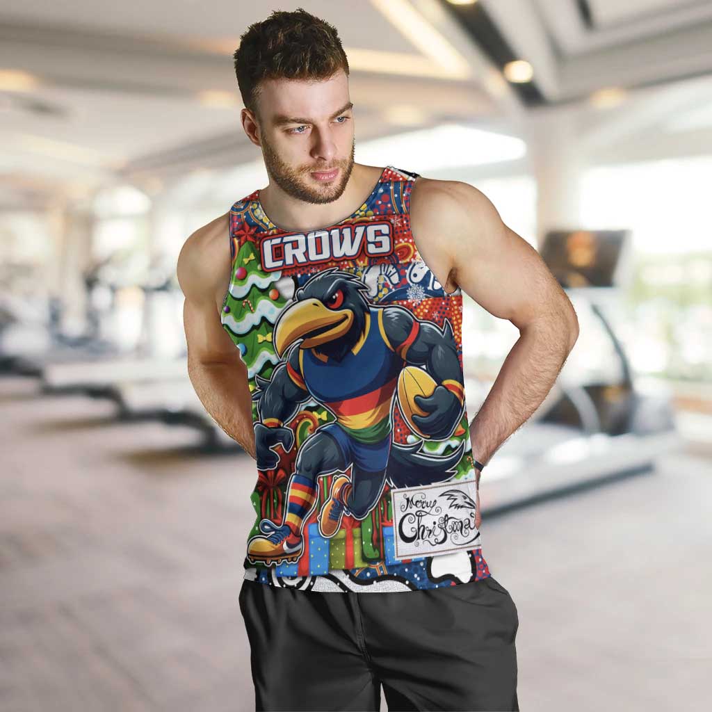 Custom Crows Rugby Merry Christmas Men Tank Top Indigenous Australian Art