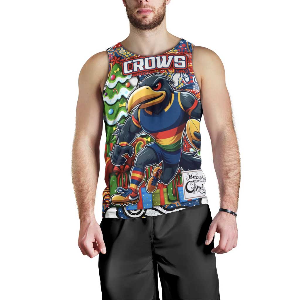 Custom Crows Rugby Merry Christmas Men Tank Top Indigenous Australian Art