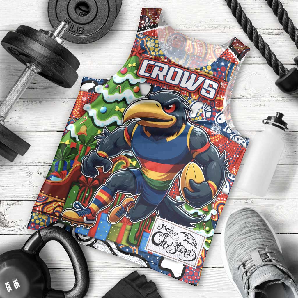 Custom Crows Rugby Merry Christmas Men Tank Top Indigenous Australian Art