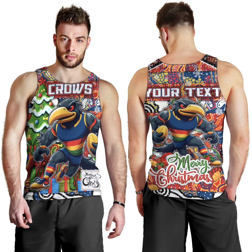 Custom Crows Rugby Merry Christmas Men Tank Top Indigenous Australian Art