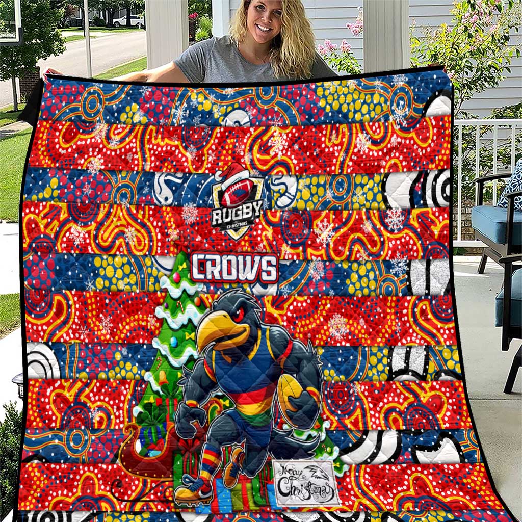 Crows Football Merry Christmas Quilt Indigenous Australian Art