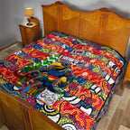 Crows Football Merry Christmas Quilt Indigenous Australian Art