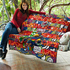 Crows Football Merry Christmas Quilt Indigenous Australian Art