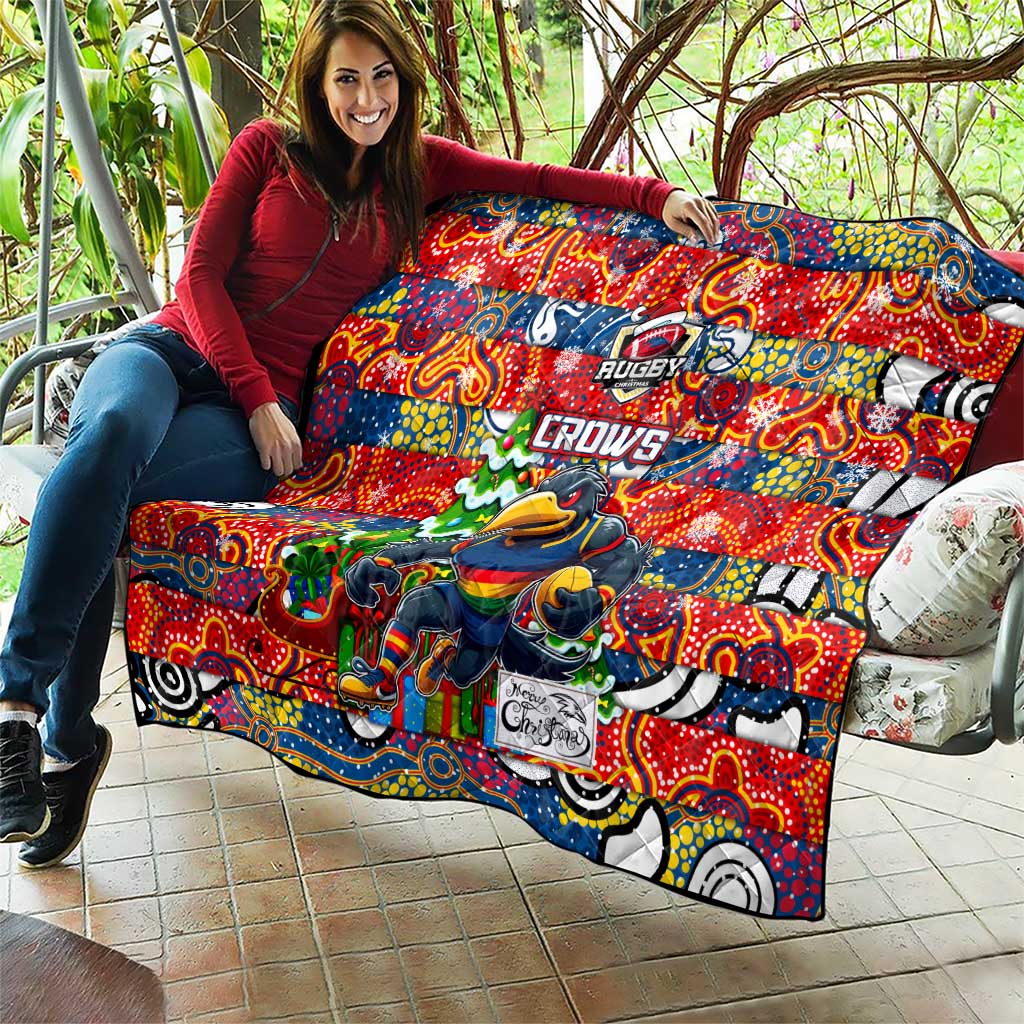 Crows Football Merry Christmas Quilt Indigenous Australian Art