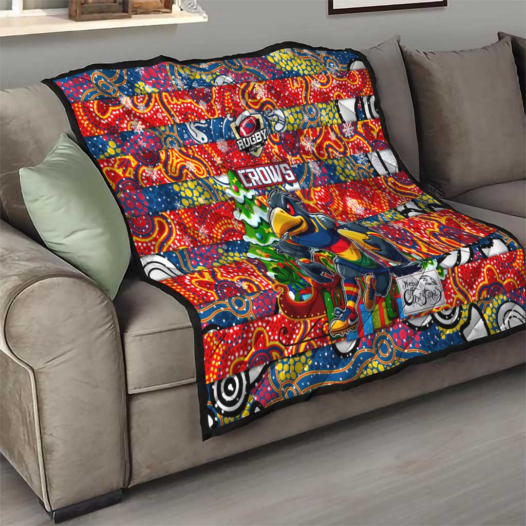 Crows Football Merry Christmas Quilt Indigenous Australian Art