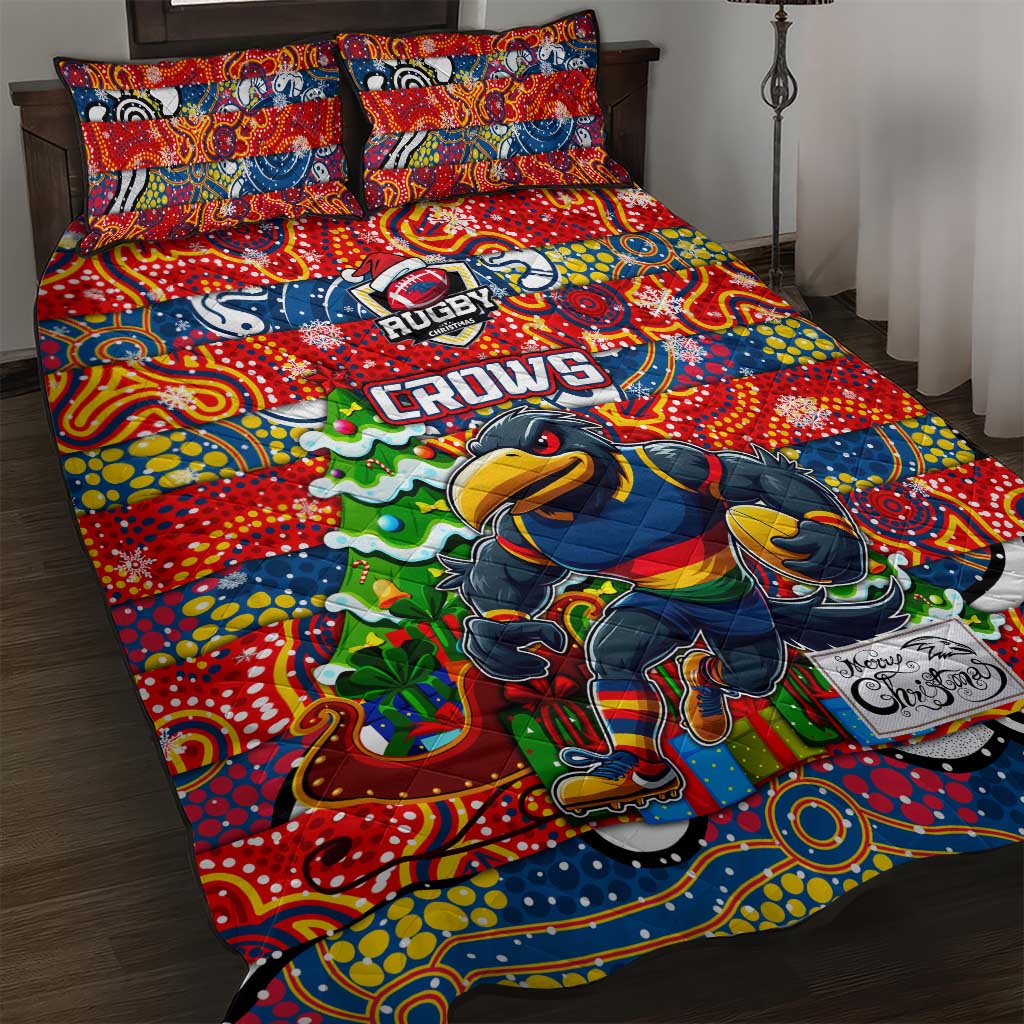 Crows Football Merry Christmas Quilt Bed Set Indigenous Australian Art