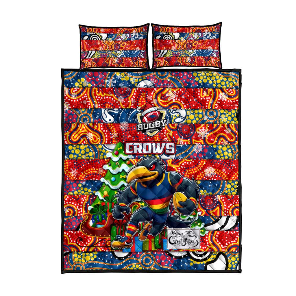 Crows Football Merry Christmas Quilt Bed Set Indigenous Australian Art