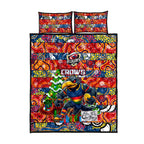 Crows Football Merry Christmas Quilt Bed Set Indigenous Australian Art