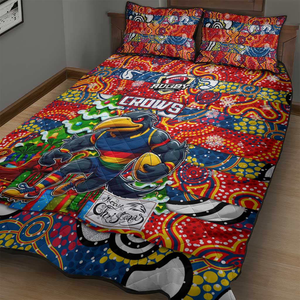 Crows Football Merry Christmas Quilt Bed Set Indigenous Australian Art
