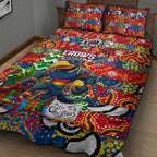Crows Football Merry Christmas Quilt Bed Set Indigenous Australian Art