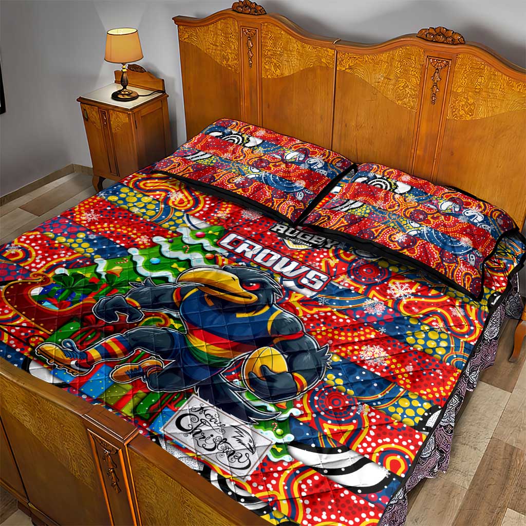 Crows Football Merry Christmas Quilt Bed Set Indigenous Australian Art