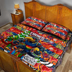 Crows Football Merry Christmas Quilt Bed Set Indigenous Australian Art