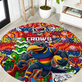 Crows Football Merry Christmas Round Carpet Indigenous Australian Art
