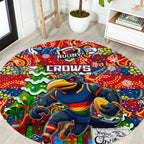 Crows Football Merry Christmas Round Carpet Indigenous Australian Art