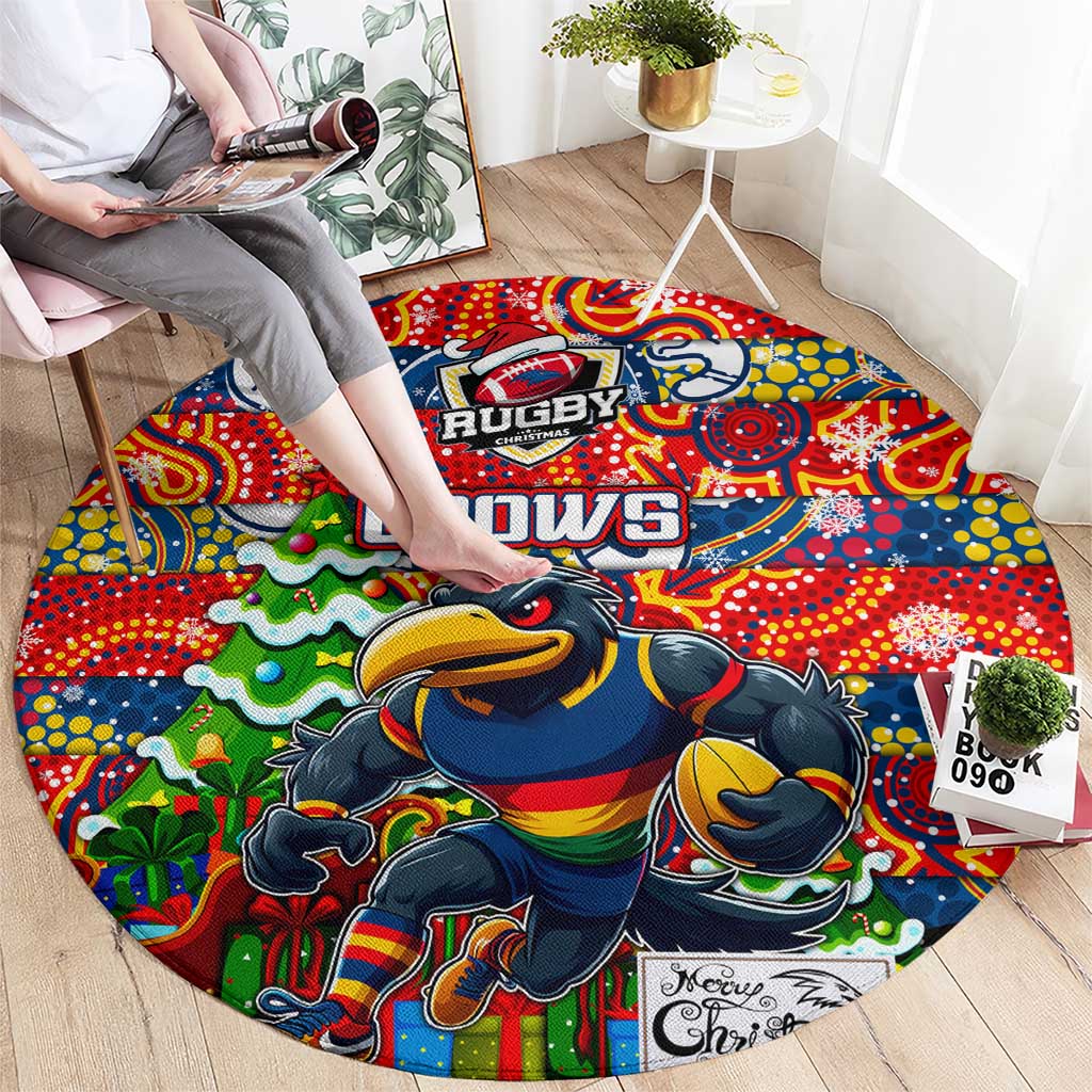 Crows Football Merry Christmas Round Carpet Indigenous Australian Art