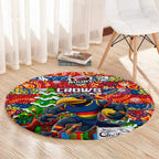 Crows Football Merry Christmas Round Carpet Indigenous Australian Art