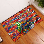 Crows Football Merry Christmas Rubber Doormat Indigenous Australian Art