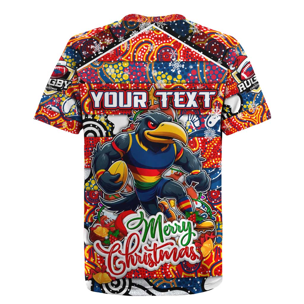 Custom Crows Rugby Merry Christmas Rugby Jersey Indigenous Australian Art