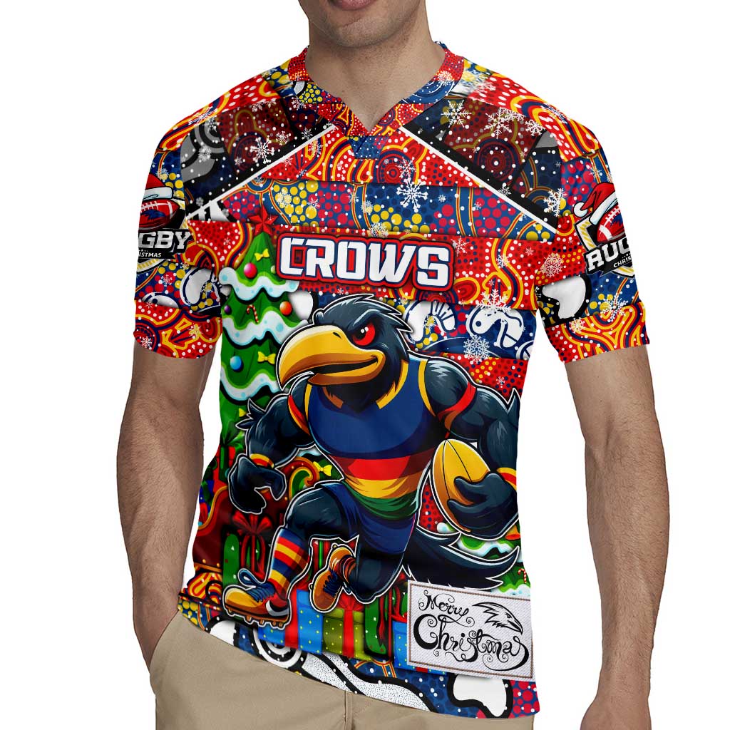 Custom Crows Rugby Merry Christmas Rugby Jersey Indigenous Australian Art