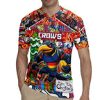 Custom Crows Rugby Merry Christmas Rugby Jersey Indigenous Australian Art