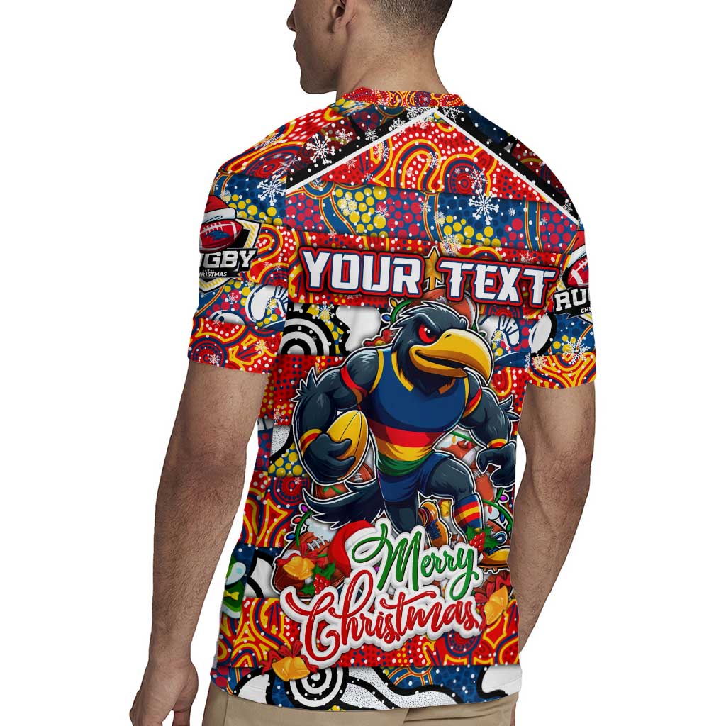 Custom Crows Rugby Merry Christmas Rugby Jersey Indigenous Australian Art
