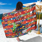 Crows Football Merry Christmas Sarong Indigenous Australian Art