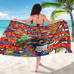 Crows Football Merry Christmas Sarong Indigenous Australian Art