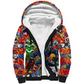 Custom Crows Rugby Merry Christmas Sherpa Hoodie Indigenous Australian Art